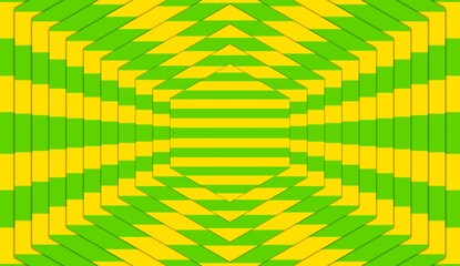 Abstract Geometric Green and Yellow Layered Diamond Pattern Background