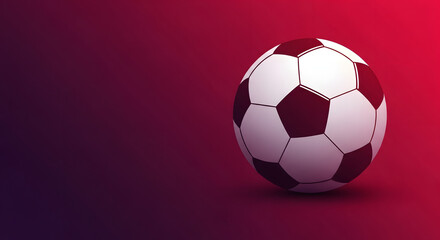 Naklejka premium Professional soccer ball on vibrant red background for sports design