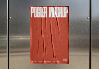 Metal Wall Poster Mockup