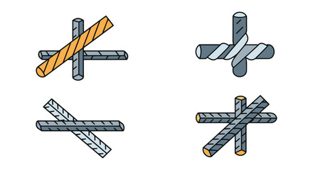 Rebar Twister Line modern abstract color illustration