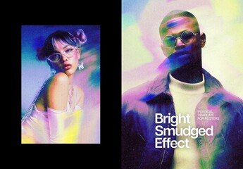 Bright Smudge Poster Photo Effect Mockup