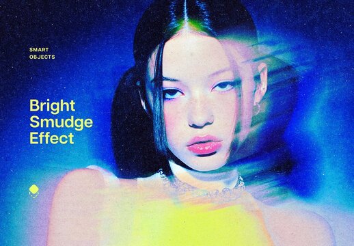 Bright Smudge Photo Effect Mockup