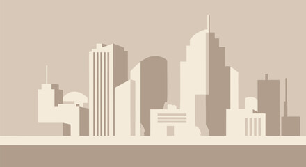Fototapeta premium City Skyline with Modern Buildings Illustration.