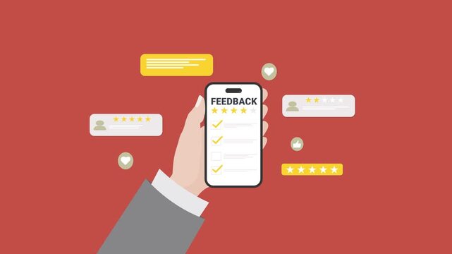 Customer feedback concept with rating and comment icons
