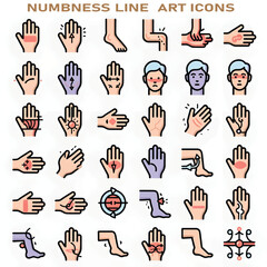 Fototapeta premium Numbness Medical Concept Human Body Sensory Loss Health Illustration
