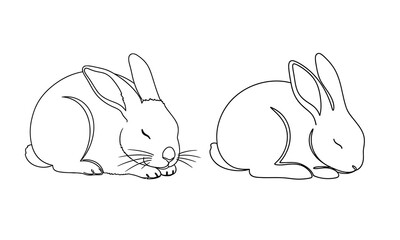 Two rabbits in a simple line drawing © fahim hasan143