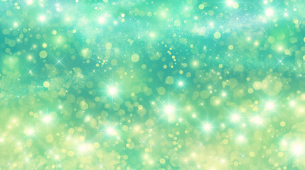 フレッシュな春や森林浴イメージ　新緑のように爽やかなライムグリーンと光の粒子が輝く幻想的な背景素材