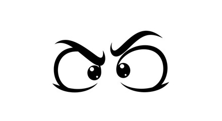 Angry Eyes Face Expression Closeup.