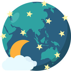 Night Sky Earth Globe Icon