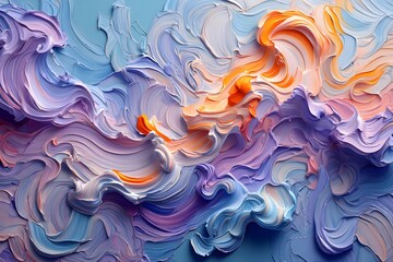 Obraz premium Beautiful abstract artwork with swirling colors and dramatic brushstrokes in soft pastel shades