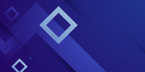 Abstract dark blue gradient color background with overlap geometric square shapes pattern element concept design. Modern banner style.
