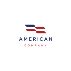 Simple american flag abstract logo template design.
