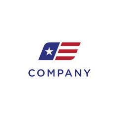 Simple american flag abstract logo template design.