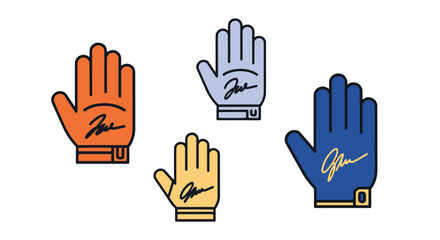 Obraz premium Signed Gloves Line minimal shape color illustration