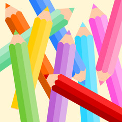 Kolorowe kredki - bałagan © PaulinaGrush