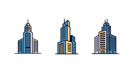 Fototapeta premium Skyscraper Residence creative modern smooth illustration