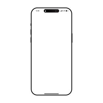 Isolated vector smartphone mockup with screen features