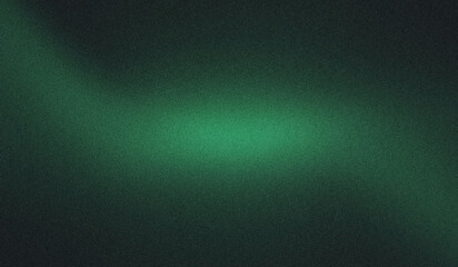Obraz premium Emerald Green Horizontal Glow on Dark Textured Background, Luminous Center Light Band with Soft Fade Edges, Cinematic Noise Grain Abstract Wallpaper for Technology Banner Header