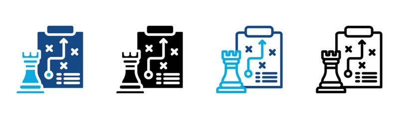 Fototapeta premium Strategy Planning Icon Multiple Style Vector Illustration