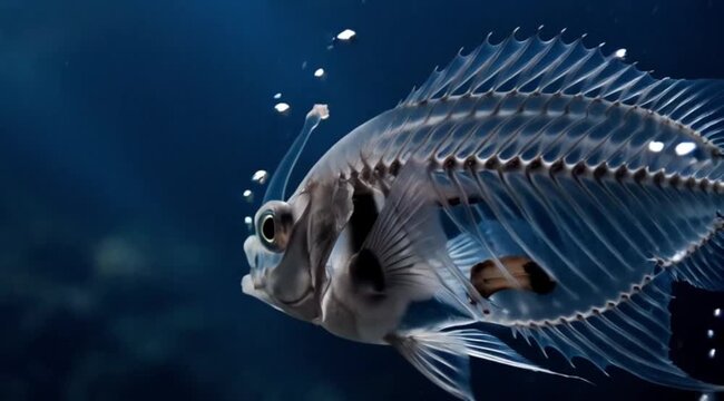 Exotic aquatic wildlife and biology macro concept.
