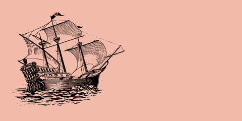 sailing ship in the sea © Sodikin