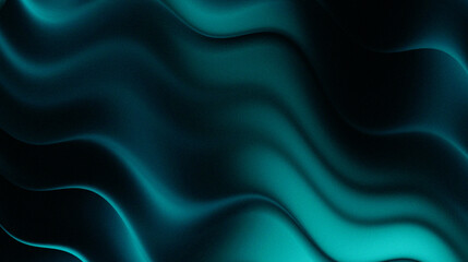 Fototapeta premium Thick waves of teal or blue-green that look like silk or thick liquid in dim light.