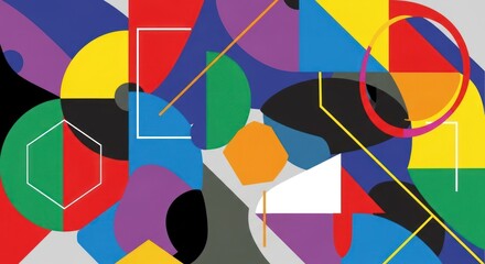 Fototapeta premium Vibrant Abstract Geometric Shapes Art.