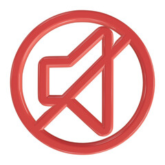 Obraz premium Mute button symbol for silencing audio and volume control