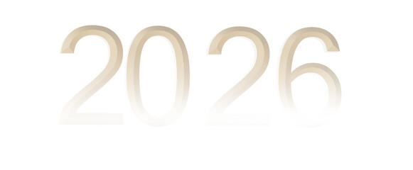 Elegant typography of the year 2026. Perfect for new year greetings, event promotions, and future-themed designs. © vegefox.com