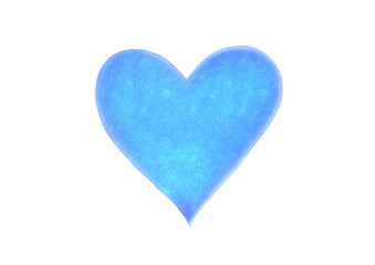 青いハートの水彩イラスト