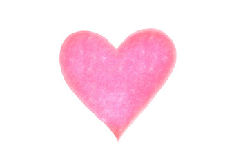 ピンクのハートの水彩イラスト