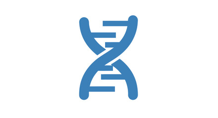 Blue DNA Helix Icon - Genetic Research and Science Symbol