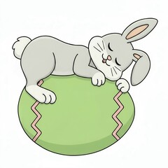 rabbit with easter egg illustration 