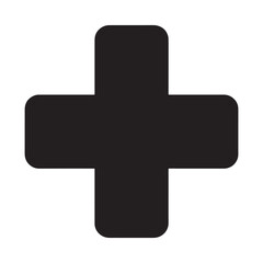Obraz premium Clean Red Hospital Cross Icon representing healthcare, medical services, and assistance. Minimalist vector graphic.