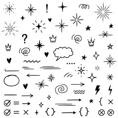 set of different types of doodles