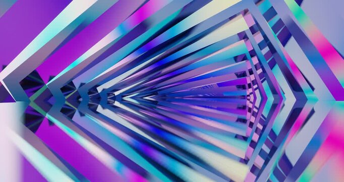 Futuristic abstract background crystal arched interior 3d animation