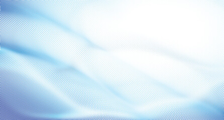 Naklejka premium Abstract blue wave pattern formed by dots on a white background