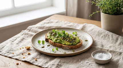 Healthy minimal food composition on pastel background