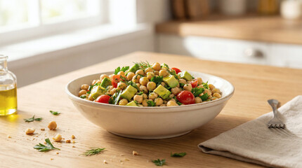 Healthy minimal food composition on pastel background