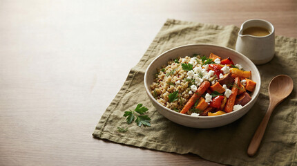 Healthy minimal food composition on pastel background