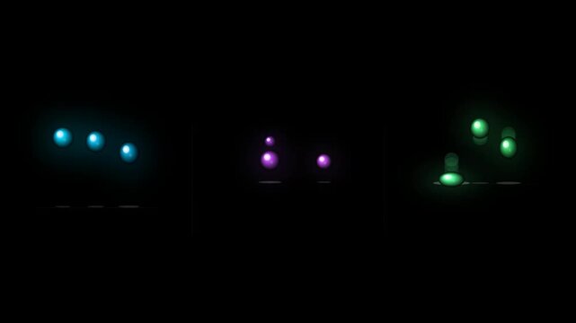 Large Bouncing Ball LLoading Animation 3 Pack Overlay Black Background Motion Graphics 1080p Seamless Loop