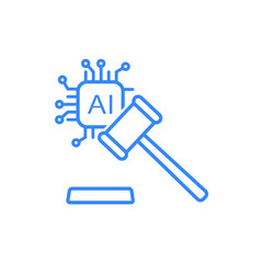AI Governance and Regulation Concept with Gavel Icon