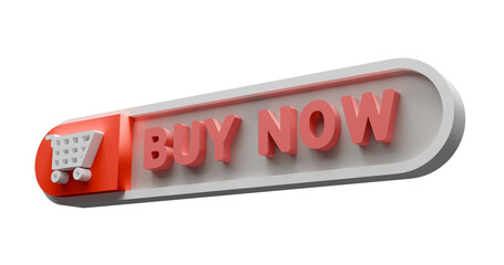 left side buy now 3d text sign illustration