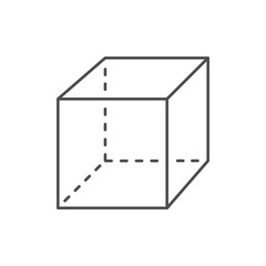 Cube figure line outline icon