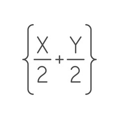 Mathematical formula line outline icon