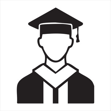 Graduated man icon vector isolated on white, logo sign and symbol.