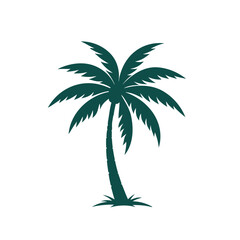 Obraz premium Green Tropical Palm Tree Vector Isolated on White Background