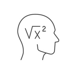 Solving mathematical problems line icon