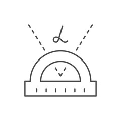 Geometrical measurement line outline icon
