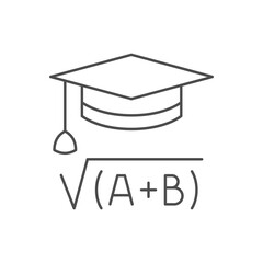 Mathematics studying line outline icon